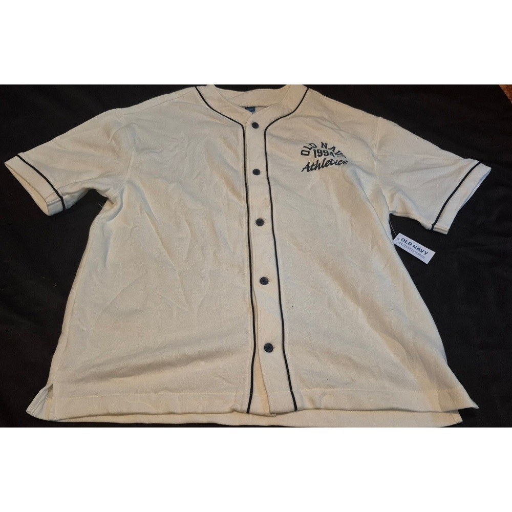 Old Navy Kids XL 14-16 Athletics 1994 Baseball Jersey Cream Short Sleeve NWT